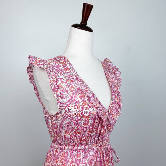 Mer St. Barth Giselle Safi Pink V-Neck Maxi Dress NWT - Picture 8 of 10